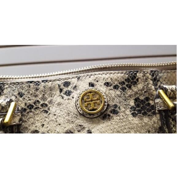 Tory Burch Robinson Mini Snake Embossed Double Zip Tote Bag - Picture 10 of 16